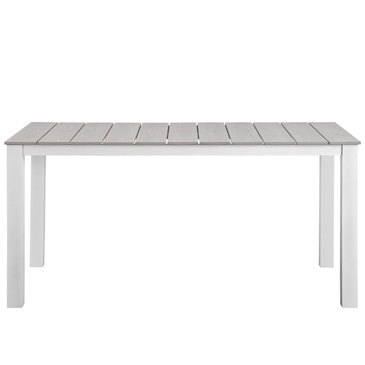 Maine 5 Piece Outdoor Patio Dining Set - White Light Gray
