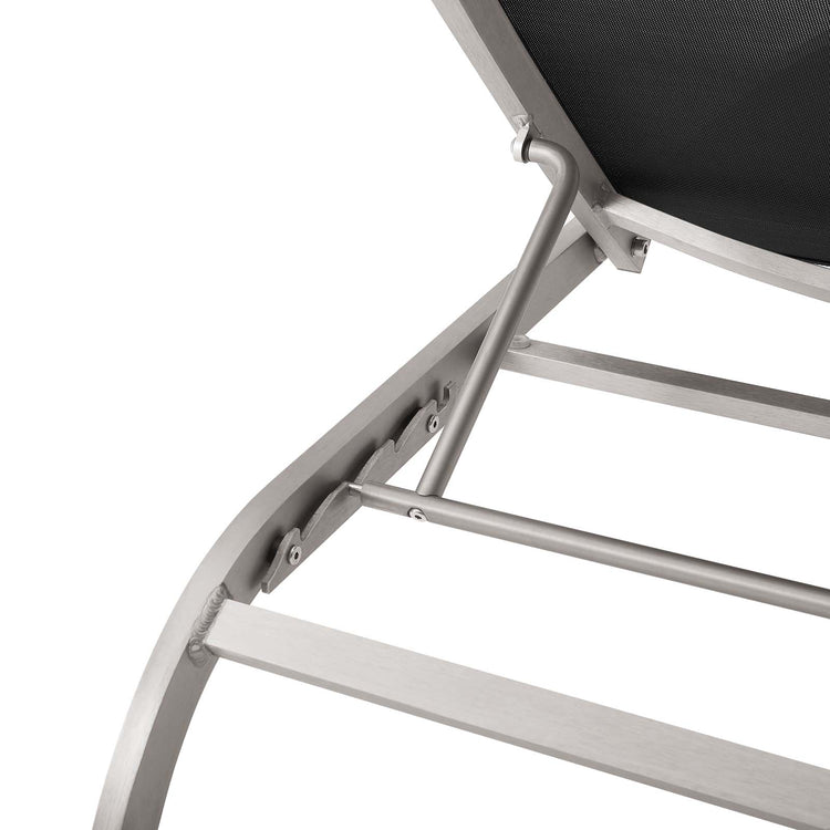 Savannah Outdoor Patio Mesh Chaise Lounge Set of 4 - Black