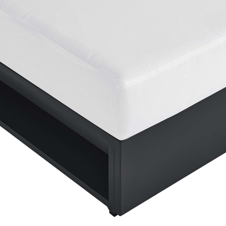 Tahoe Outdoor Patio Powder-Coated Aluminum Modular Armless Chair - Gray White