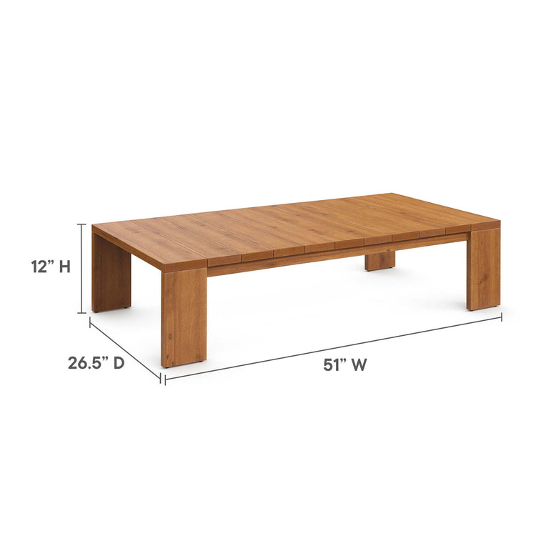 Tahoe Outdoor Patio Acacia Wood Coffee Table - Default Title
