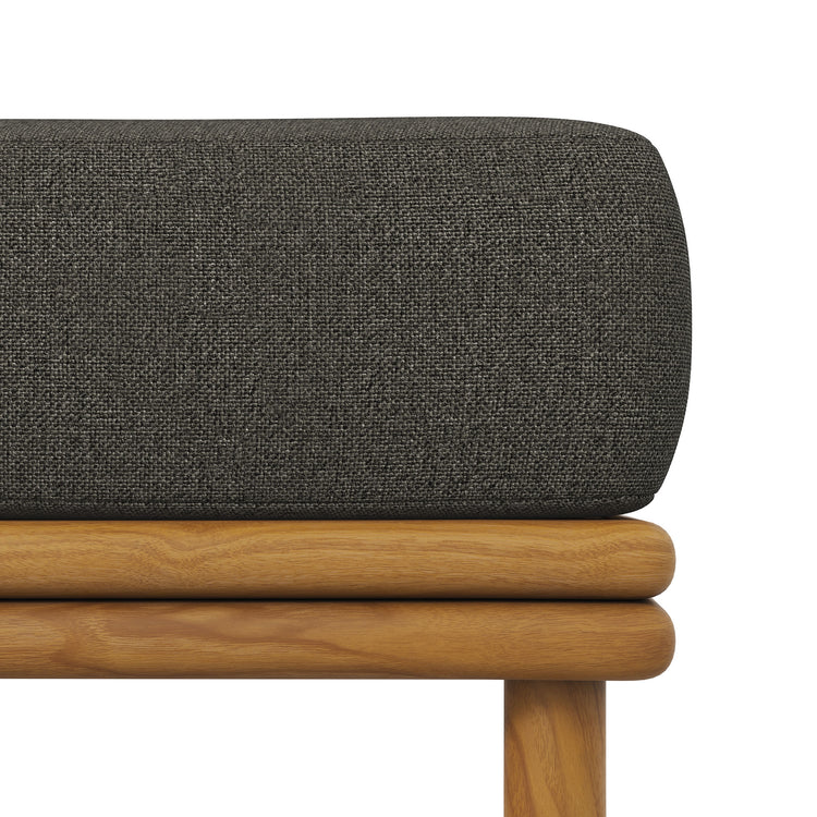 Wren Outdoor Patio Teak Wood Ottoman - Natural Flint Gray