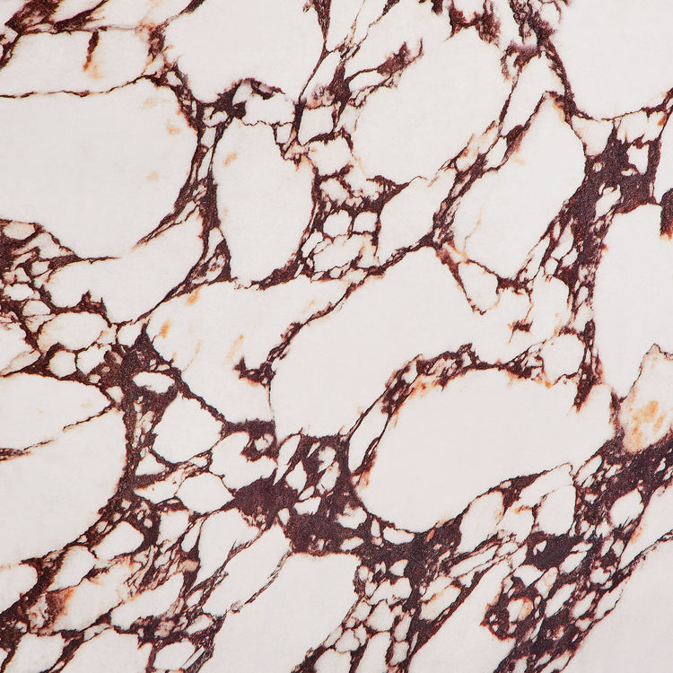 Valen Square Indoor - Outdoor Patio Arched Concrete Side Table - Red Marble