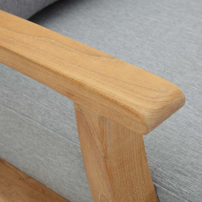 Marina Outdoor Patio Teak Armchair - Natural Gray