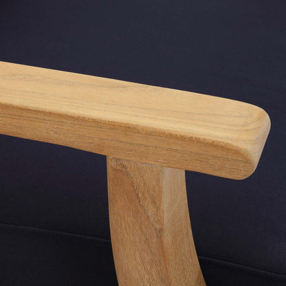 Marina Outdoor Patio Teak Armchair - Natural Navy