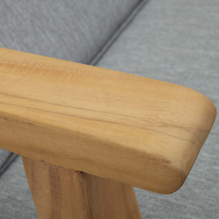 Marina Outdoor Patio Teak Single Chaise - Natural Gray