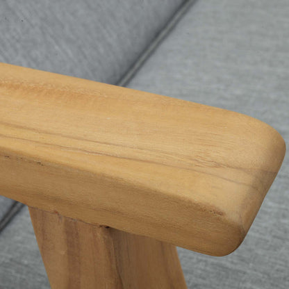 Marina Outdoor Patio Teak Single Chaise - Natural Gray