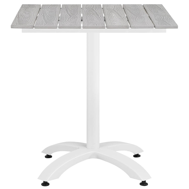 Maine 28" Outdoor Patio Dining Table - White Light Gray