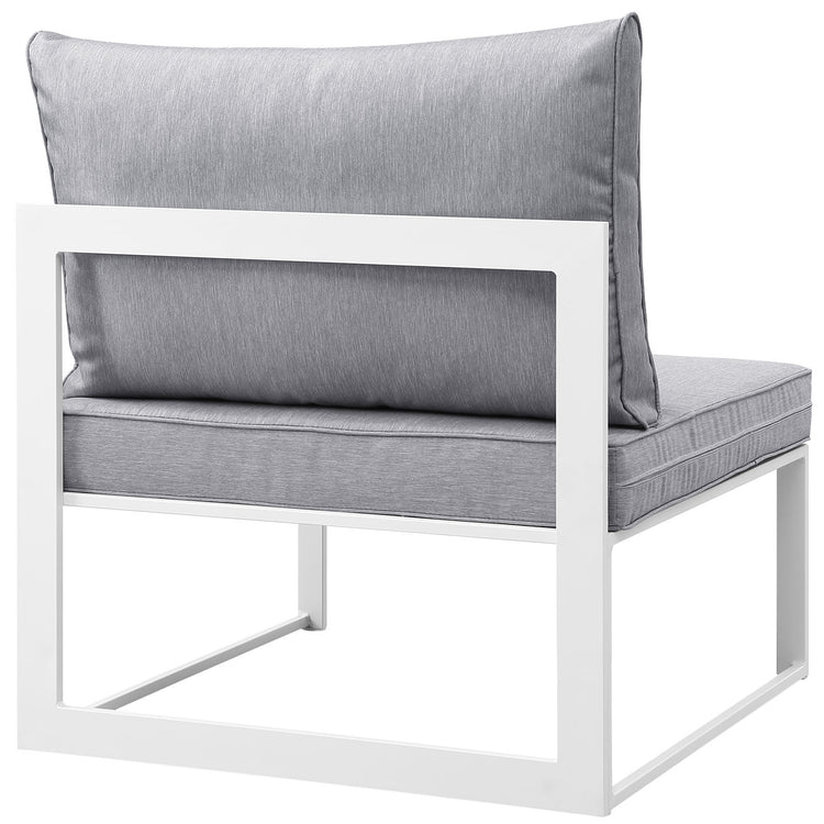 Fortuna Armless Outdoor Patio Chair - White Gray