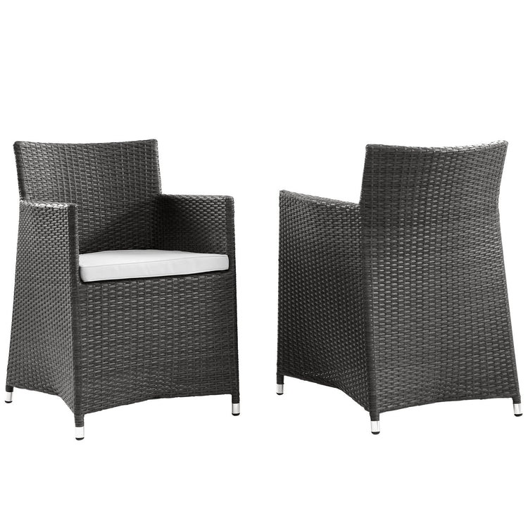 Junction Outdoor Patio Wicker Armchair Set of 2 - Brown White