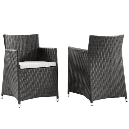 Junction Outdoor Patio Wicker Armchair Set of 2 - Brown White
