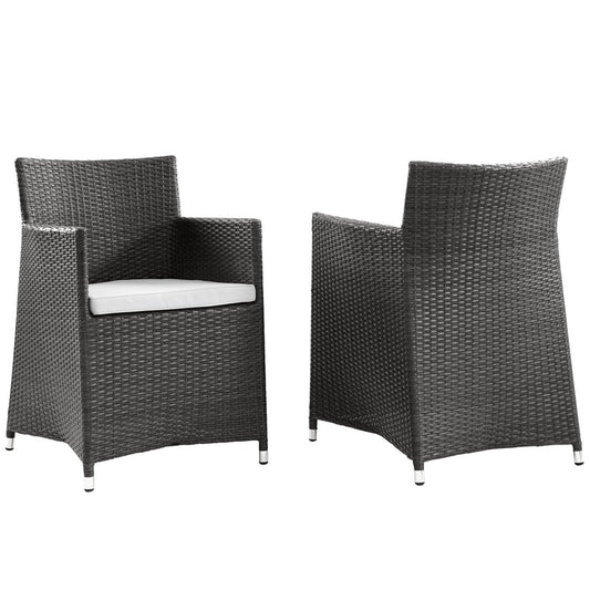 Junction Outdoor Patio Wicker Armchair Set of 2 - Brown White
