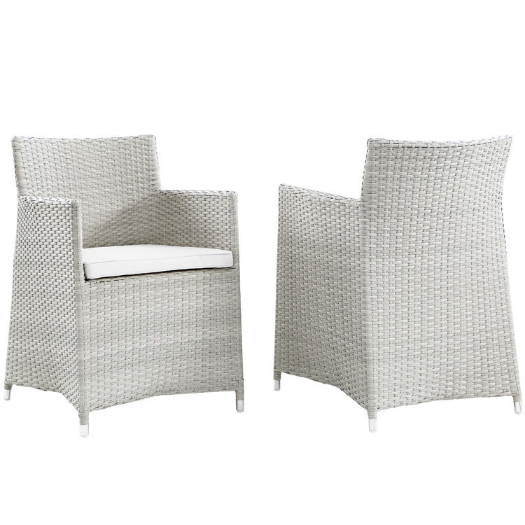 Junction Outdoor Patio Wicker Armchair Set of 2 - Gray White