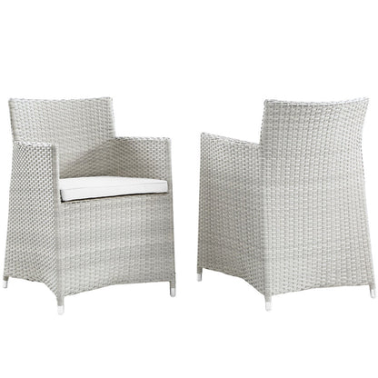 Junction Outdoor Patio Wicker Armchair Set of 2 - Gray White