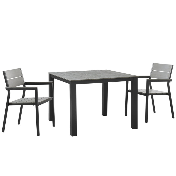 Maine 3 Piece Outdoor Patio Dining Set - Default Title