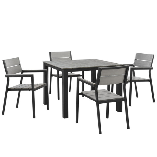 Maine 5 Piece Outdoor Patio Dining Set - Default Title