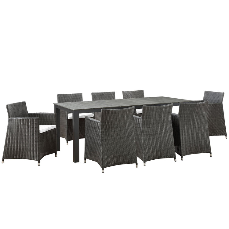 Junction 9 Piece Outdoor Patio Dining Set - Brown White