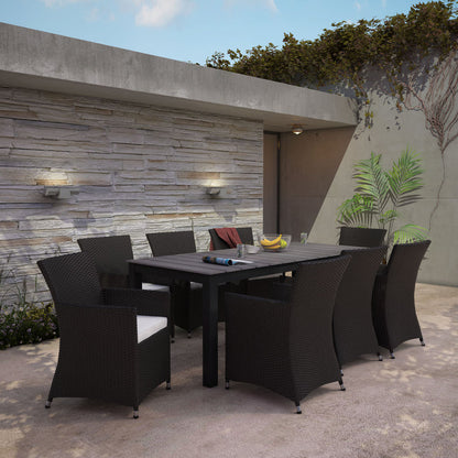 Junction 9 Piece Outdoor Patio Dining Set - Brown White