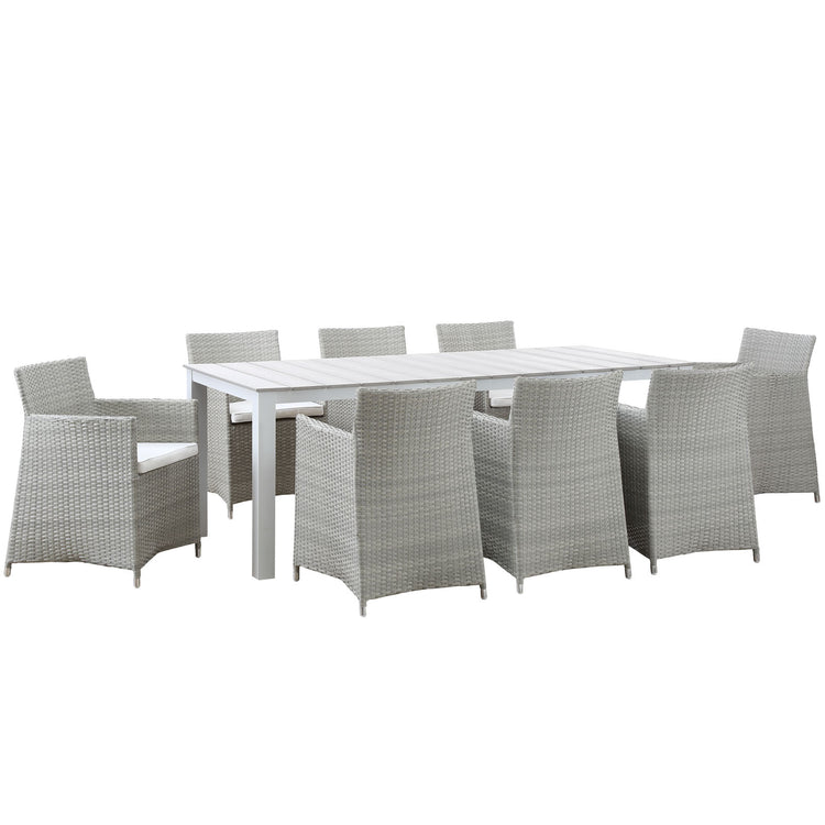 Junction 9 Piece Outdoor Patio Dining Set - Gray White