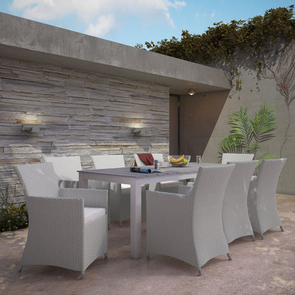Junction 9 Piece Outdoor Patio Dining Set - Gray White