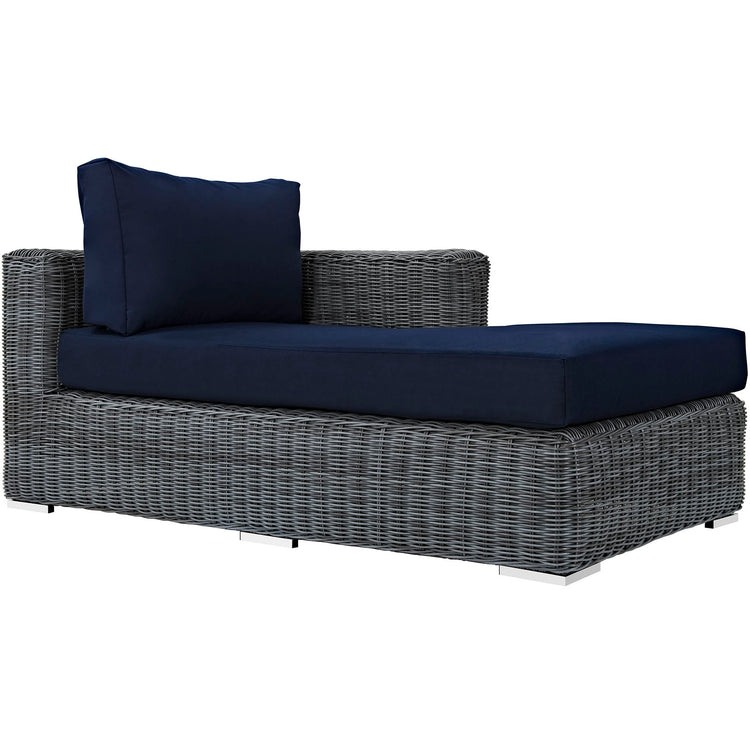 Summon Outdoor Patio Sunbrella® Right Arm Chaise - Canvas Navy