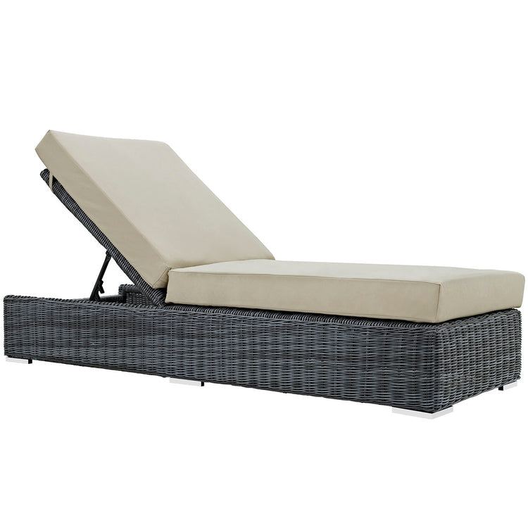 Summon Outdoor Patio Sunbrella® Chaise Lounge - Canvas Antique Beige