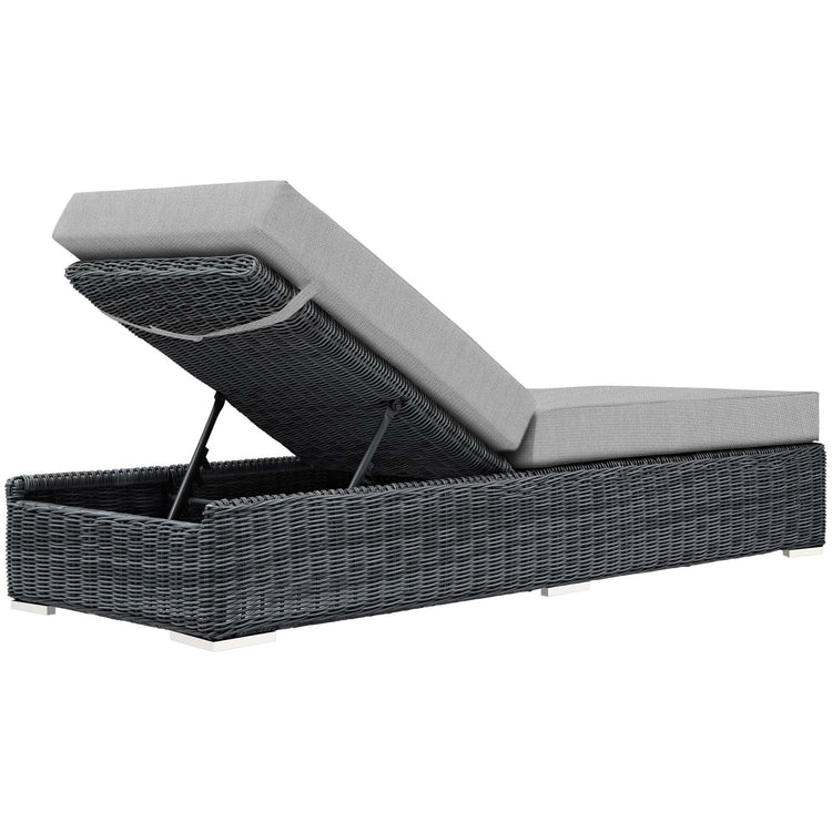 Summon Outdoor Patio Sunbrella® Chaise Lounge - Canvas Gray