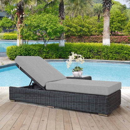Summon Outdoor Patio Sunbrella® Chaise Lounge - Canvas Gray