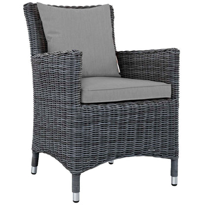 Summon Dining Outdoor Patio Sunbrella® Armchair - Canvas Gray