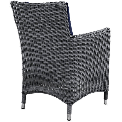 Summon Dining Outdoor Patio Sunbrella® Armchair - Canvas Navy