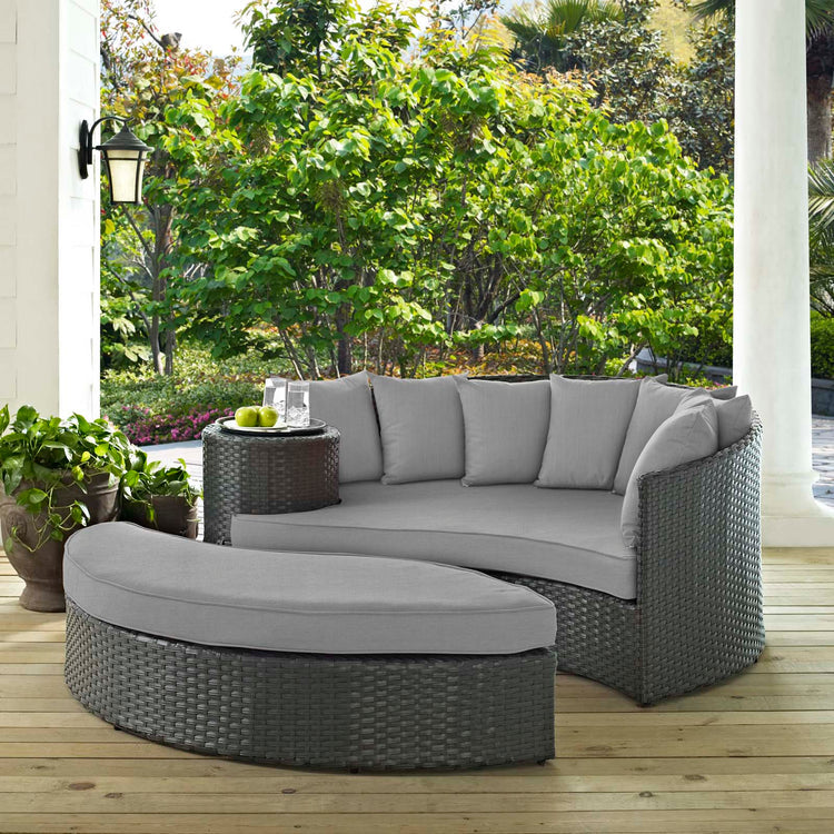 Sojourn Outdoor Patio Sunbrella® Daybed - Canvas Gray