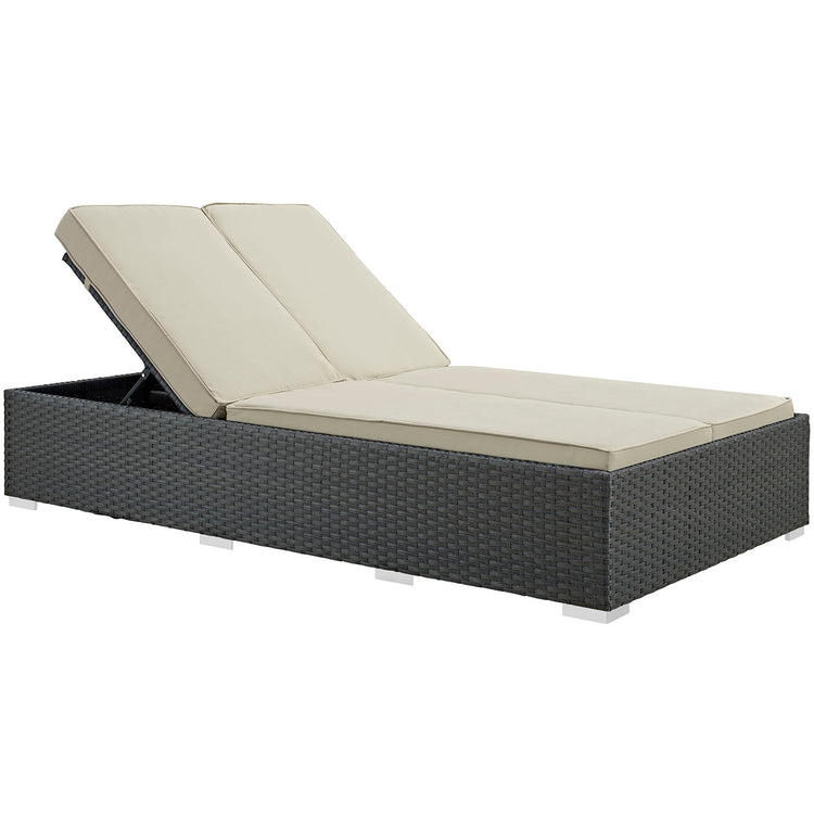 Sojourn Outdoor Patio Sunbrella® Double Chaise - Chocolate Beige