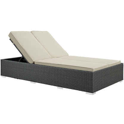 Sojourn Outdoor Patio Sunbrella® Double Chaise - Chocolate Beige