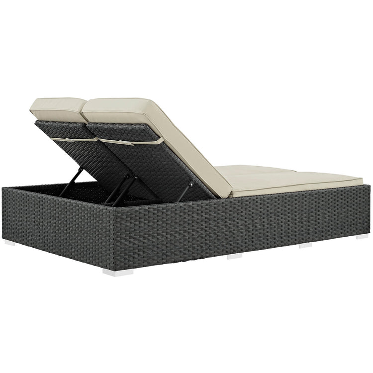 Sojourn Outdoor Patio Sunbrella® Double Chaise - Chocolate Beige