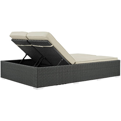 Sojourn Outdoor Patio Sunbrella® Double Chaise - Chocolate Beige