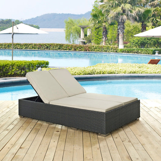 Sojourn Outdoor Patio Sunbrella® Double Chaise - Chocolate Beige