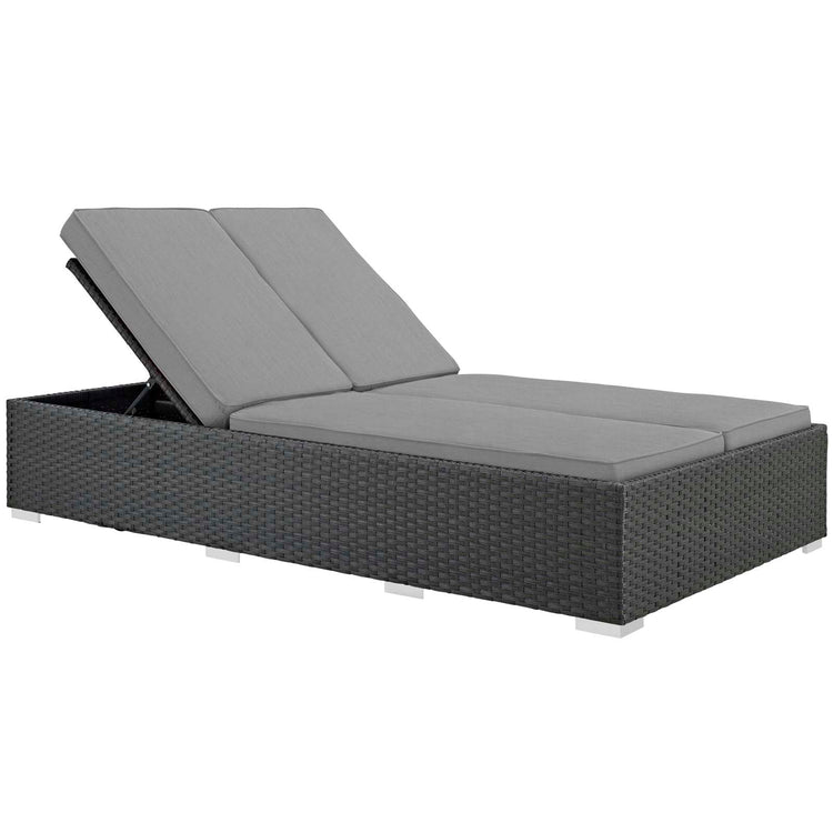 Sojourn Outdoor Patio Sunbrella® Double Chaise - Chocolate Gray