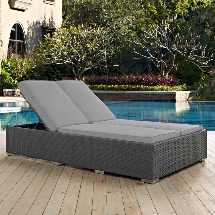 Sojourn Outdoor Patio Sunbrella® Double Chaise - Chocolate Gray