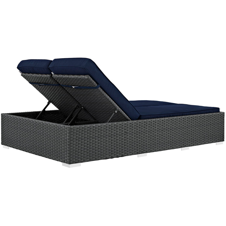 Sojourn Outdoor Patio Sunbrella® Double Chaise - Chocolate Navy