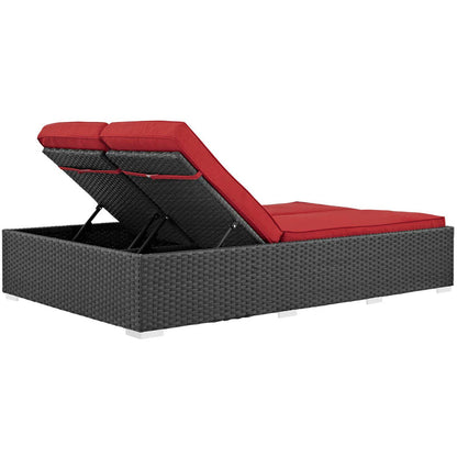Sojourn Outdoor Patio Sunbrella® Double Chaise - Chocolate Red