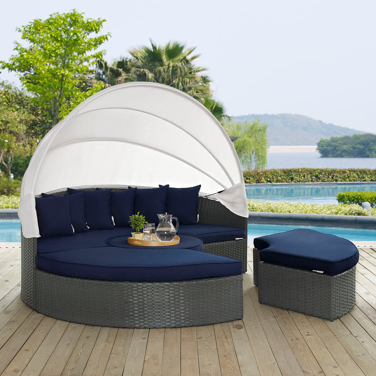 Sojourn Outdoor Patio Sunbrella® Daybed - Canvas Navy