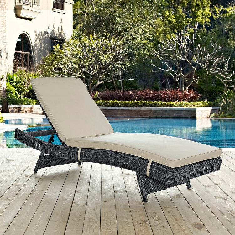 Summon Outdoor Patio Sunbrella® Chaise - Antique Canvas Beige