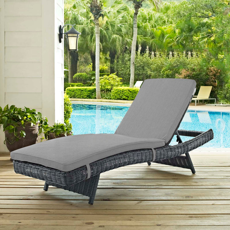 Summon Outdoor Patio Sunbrella® Chaise - Canvas Gray