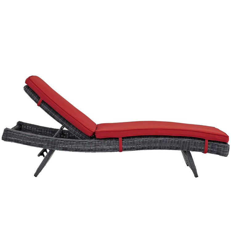 Summon Outdoor Patio Sunbrella® Chaise - Canvas Red