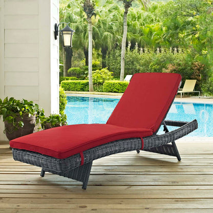 Summon Outdoor Patio Sunbrella® Chaise - Canvas Red