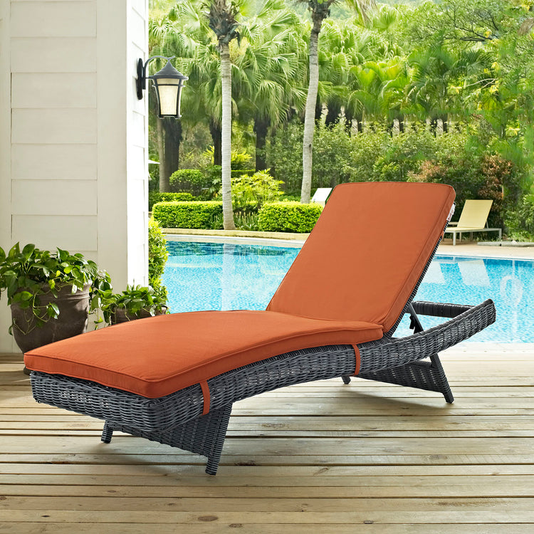 Summon Outdoor Patio Sunbrella® Chaise - Canvas Tuscan