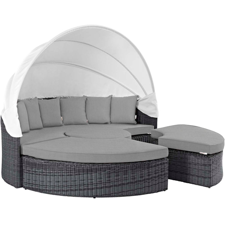 Summon Canopy Outdoor Patio Sunbrella® Daybed - Canvas Gray