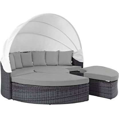 Summon Canopy Outdoor Patio Sunbrella® Daybed - Canvas Gray