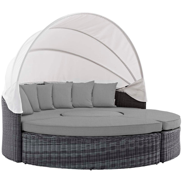 Summon Canopy Outdoor Patio Sunbrella® Daybed - Canvas Gray