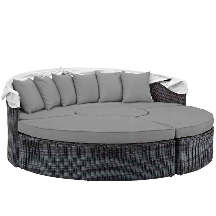 Summon Canopy Outdoor Patio Sunbrella® Daybed - Canvas Gray