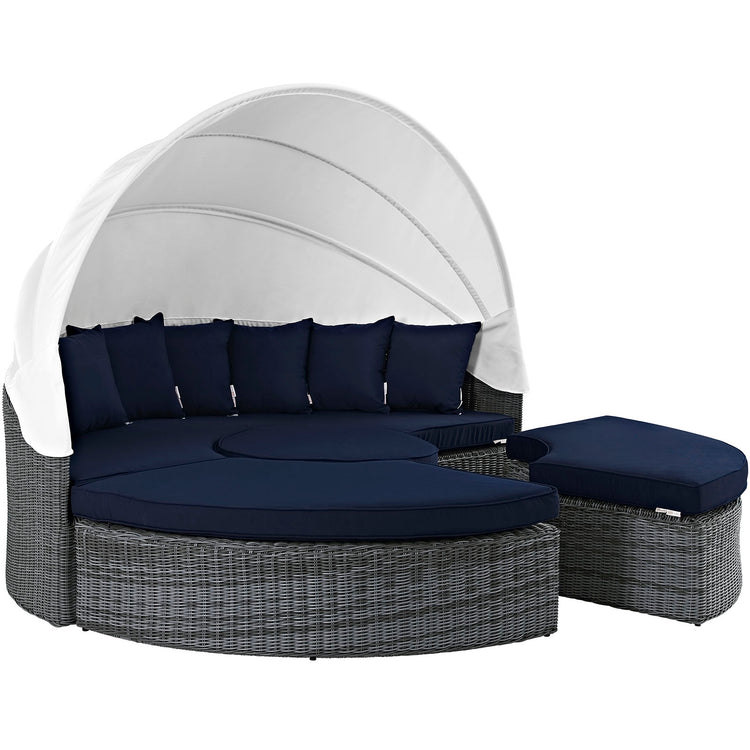 Summon Canopy Outdoor Patio Sunbrella® Daybed - Canvas Navy